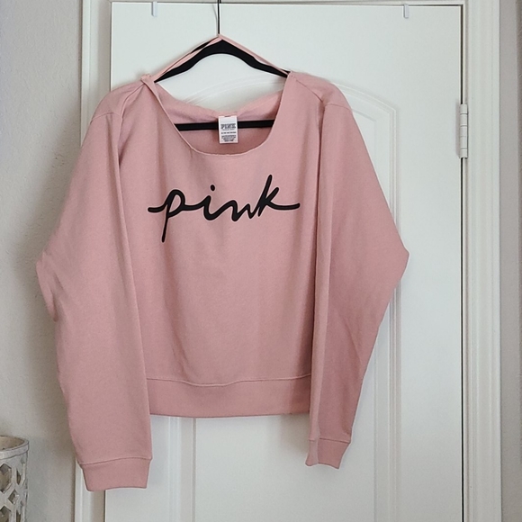 PINK Victoria's Secret Tops - Pink Everyday Lounge Off the Shoulder Sweatshirf